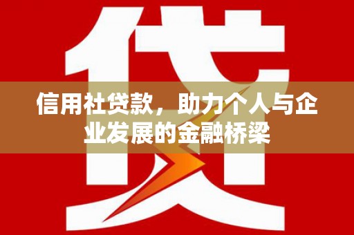 莿桐信用社贷款，助力个人与企业发展的金融桥梁