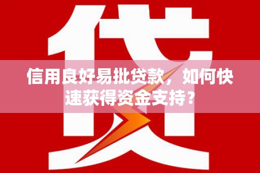 莿桐信用良好易批贷款，如何快速获得资金支持？