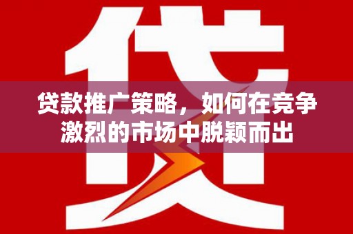 莿桐贷款推广策略，如何在竞争激烈的市场中脱颖而出