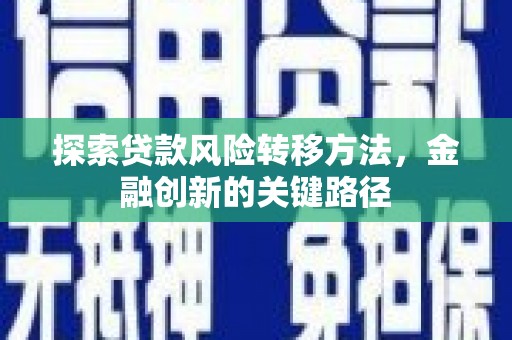 莿桐探索贷款风险转移方法，金融创新的关键路径