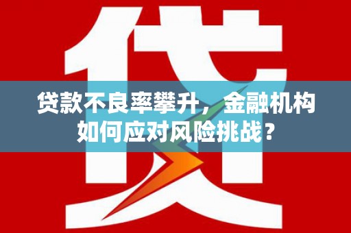 莿桐贷款不良率攀升，金融机构如何应对风险挑战？