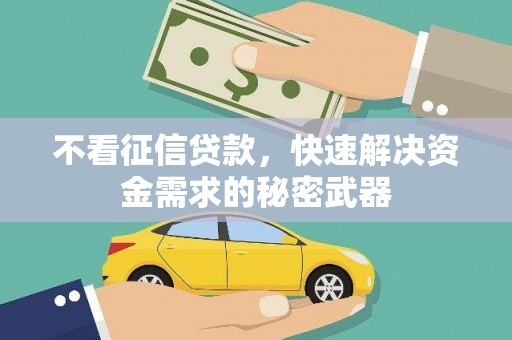 莿桐不看征信贷款，快速解决资金需求的秘密武器