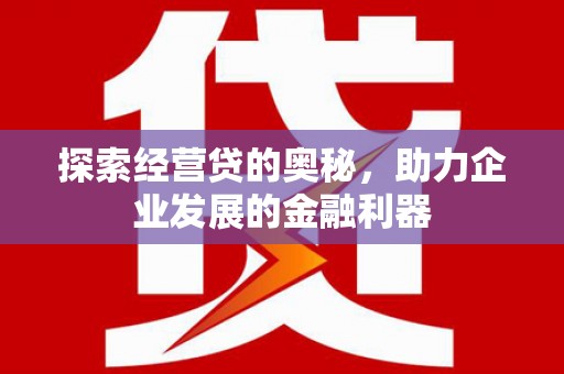 莿桐探索经营贷的奥秘，助力企业发展的金融利器
