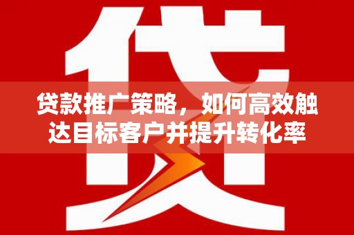 莿桐贷款推广策略，如何高效触达目标客户并提升转化率