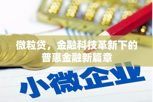 莿桐微粒贷，金融科技革新下的普惠金融新篇章