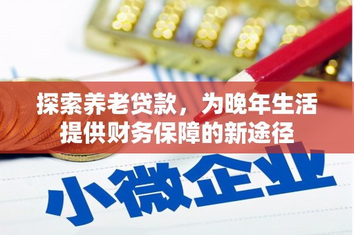 莿桐探索养老贷款，为晚年生活提供财务保障的新途径