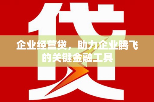 莿桐企业经营贷，助力企业腾飞的关键金融工具