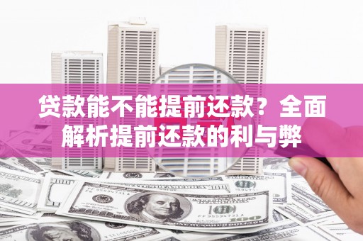 莿桐贷款能不能提前还款？全面解析提前还款的利与弊
