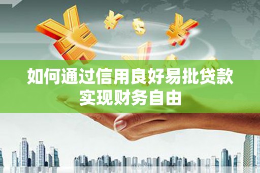 莿桐如何通过信用良好易批贷款实现财务自由
