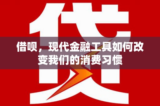 莿桐借呗，现代金融工具如何改变我们的消费习惯
