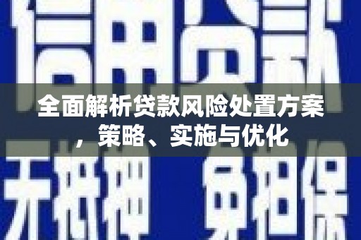 莿桐全面解析贷款风险处置方案，策略、实施与优化