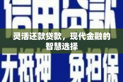 莿桐灵活还款贷款，现代金融的智慧选择